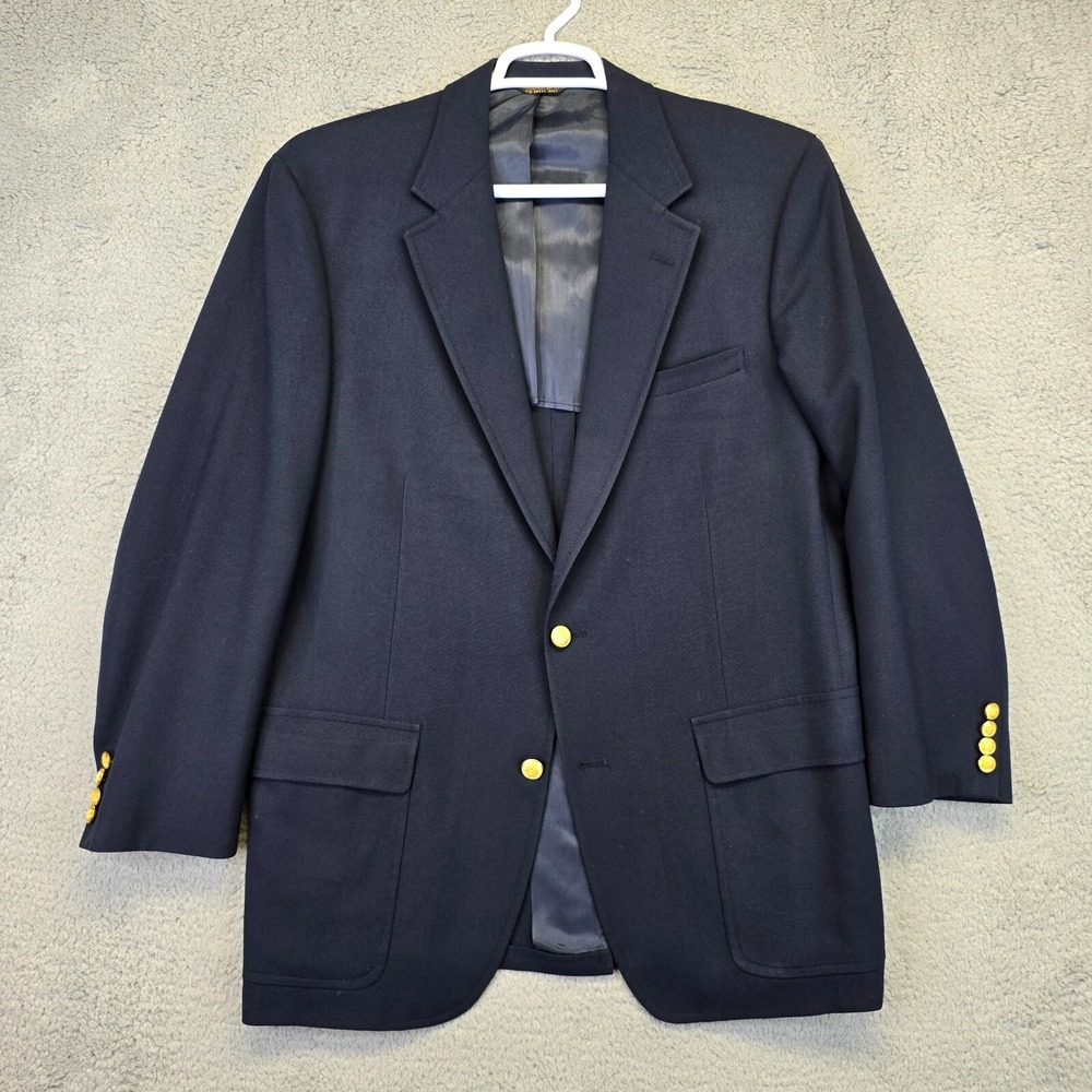 John Weitz Jordan Marsh Blazer Mens 46 Gold Buttons Classic Business Jacket
